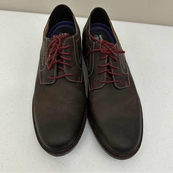 SALE! Men’s Bostonian Lace Up Brown Oxford Dress Shoes Size 9.5 w Maroon Laces - Picture 11 of 16
